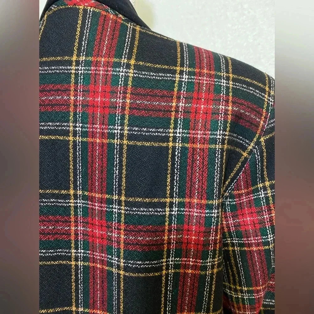 Sellecca Vintage Plaid Blazer With Velvet Collar Women’s Size 14 NWT - Picture 7 of 12